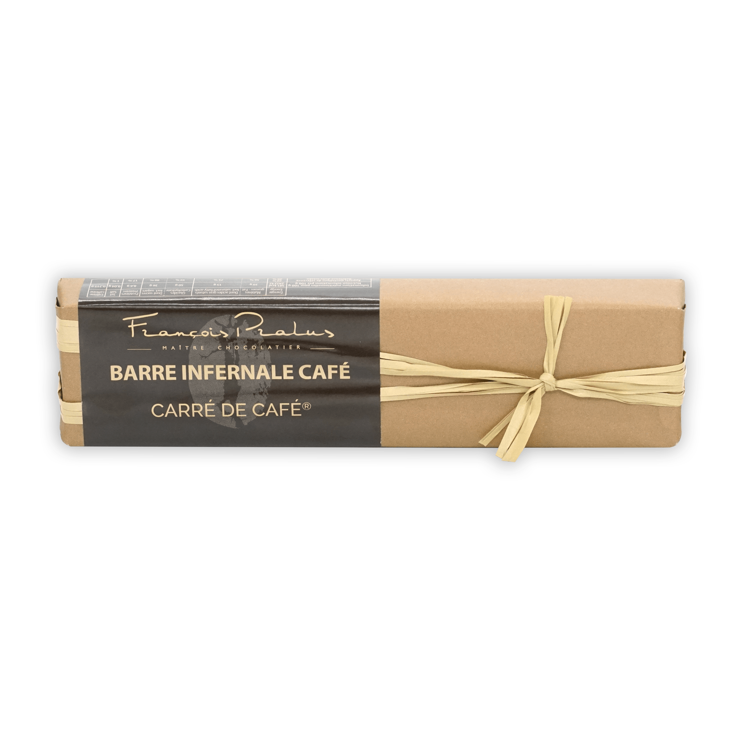 Pralus Infernale Dark Chocolate Coffee Bar - Premium French Gourmet Chocolate with Coffee Beans - Perfect for Gifts, Desserts & Coffee Pairing