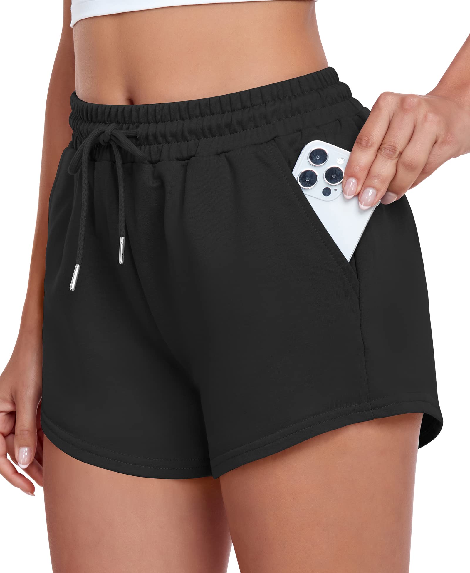 Women's High Waisted Sweat Shorts - Comfortable Lounge Shorts for Yoga, Running & Casual Wear