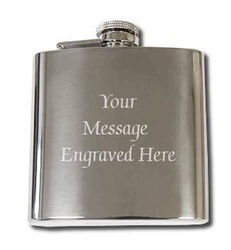 Personalized 6oz Stainless Steel Flask with Funnel & Shot Glass Set - Engraved Groomsman Gift for Weddings, Bachelor Parties & Special Occasions