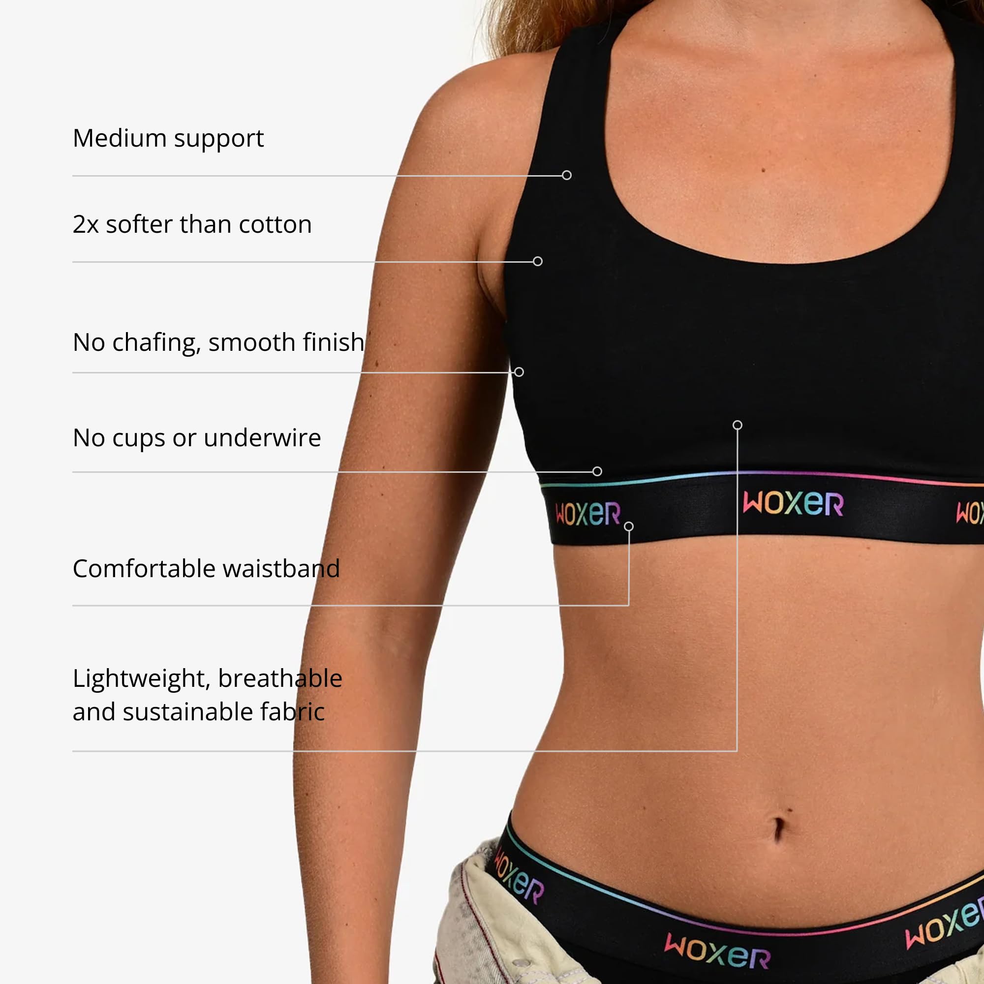 Woxer Boss Bralettes for Women - Wireless Seamless Comfortable Support Bra for Yoga, Workout & Everyday Wear