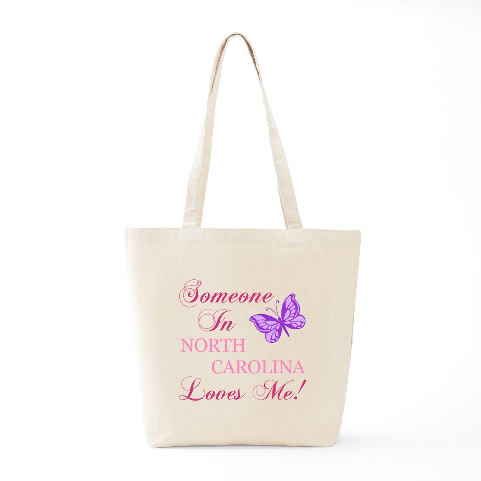 North Carolina State Butterfly Tote Bag - Natural Canvas Reusable Shopping Bag for Groceries, Beach & Everyday Use | Eco-Friendly & Durable