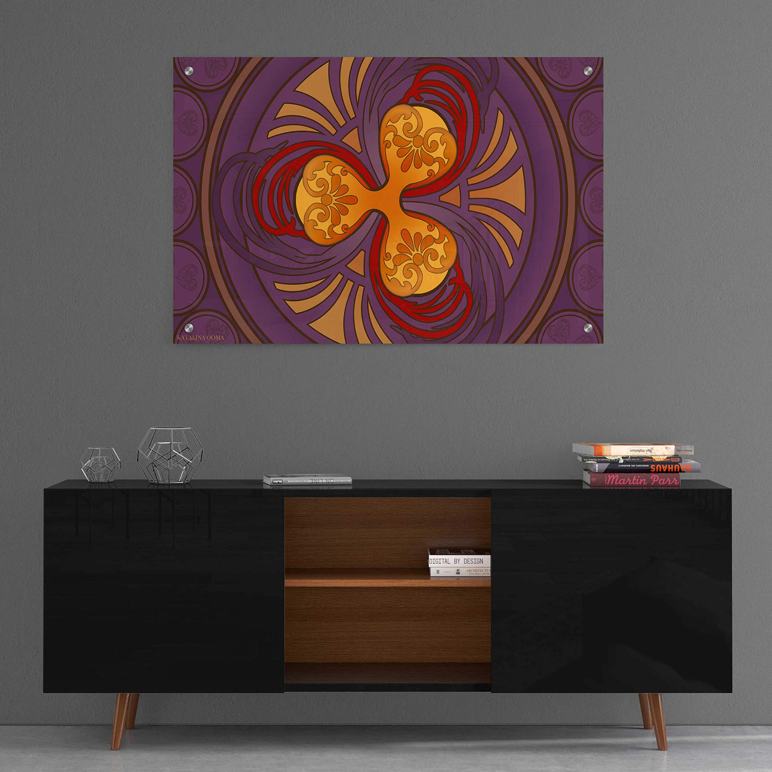 Epic Art Nouveau Ripple Crypto Wall Art by Katalina - 36x24 Inch Acrylic Glass Painting - Modern Home & Office Decor for Living Room, Bedroom, or Gallery Display
