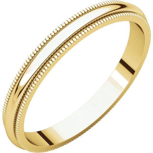 14K Gold 2.5mm Milgrain Wedding Band for Women - Elegant & Timeless Bridal Ring for Engagement, Anniversary, and Special Occasions