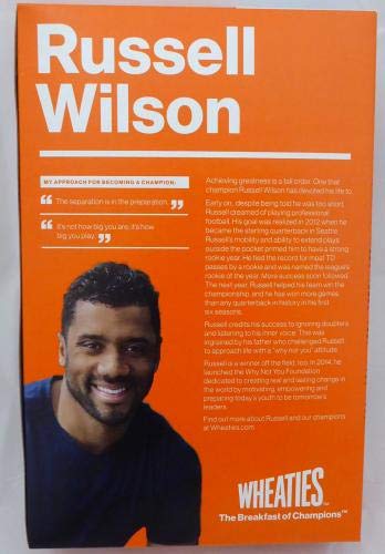 Russell Wilson Autographed Wheaties Box Seattle Seahawks RW Holo Stock #145847 - PSA Graded Football Trading Card for Collectors & Sports Fans - Perfect for Display, Investment & Memorabilia Collections