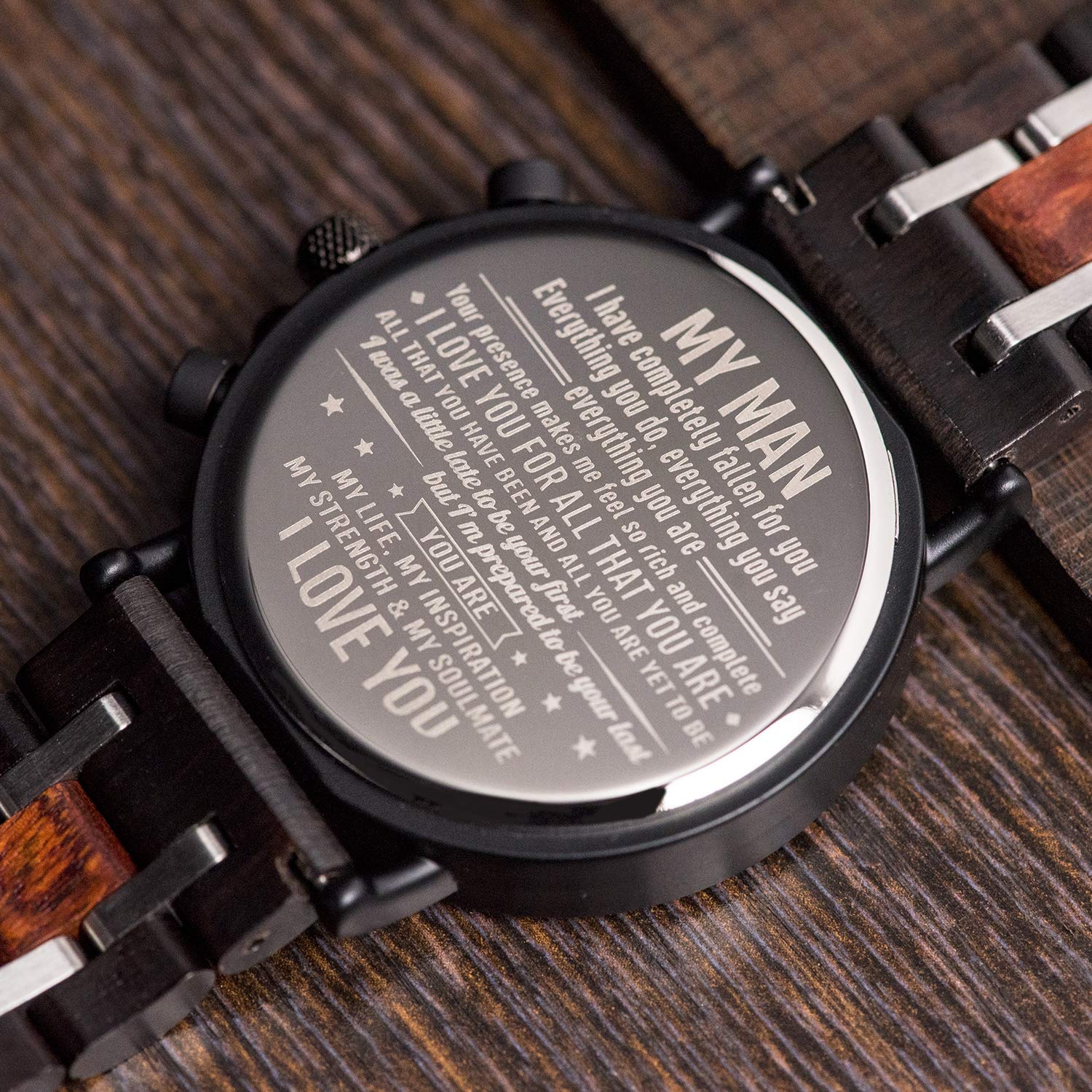 Personalized Engraved Wood Watch for Men - Custom Wooden Watch Gift for Husband, Boyfriend - Birthday, Anniversary Present - Perfect for Casual Wear, Outdoor Activities & Special Occasions