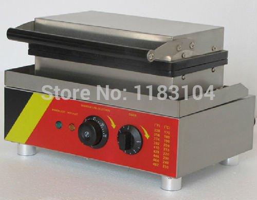 Commercial Grade Non-Stick Electric Hot Dog & Waffle Maker Machine - 110V/220V Dual Voltage - Perfect for Restaurants, Food Trucks, and Home Breakfast Cooking