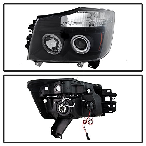 Nissan Titan 04-15 LED Halo Headlights - Black/Clear Lens - High Performance Lighting for Night Driving & Off-Road Adventures