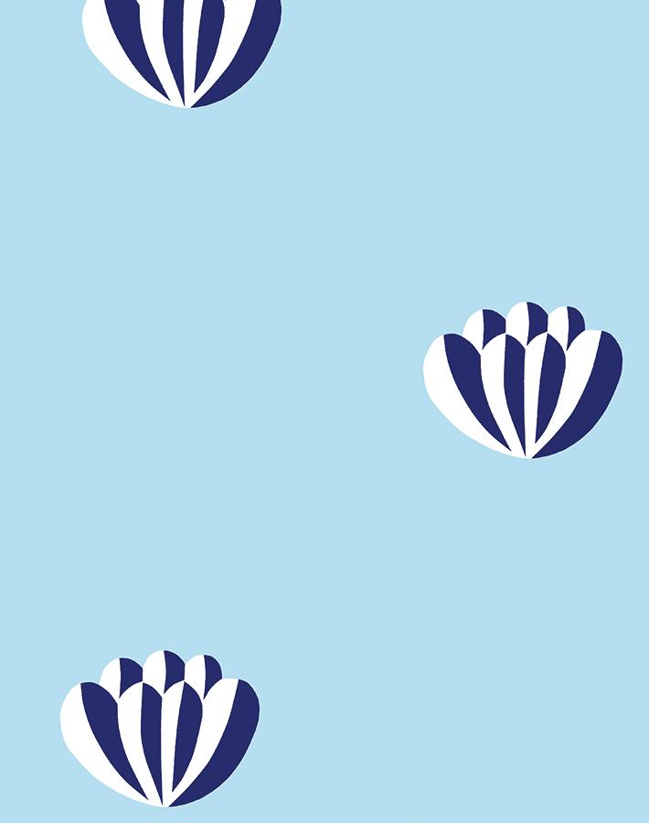 Clare V. 'Lotus' Light Blue Wallpaper - Premium Peel & Stick Wallpaper for Bedroom, Living Room & Nursery Decor