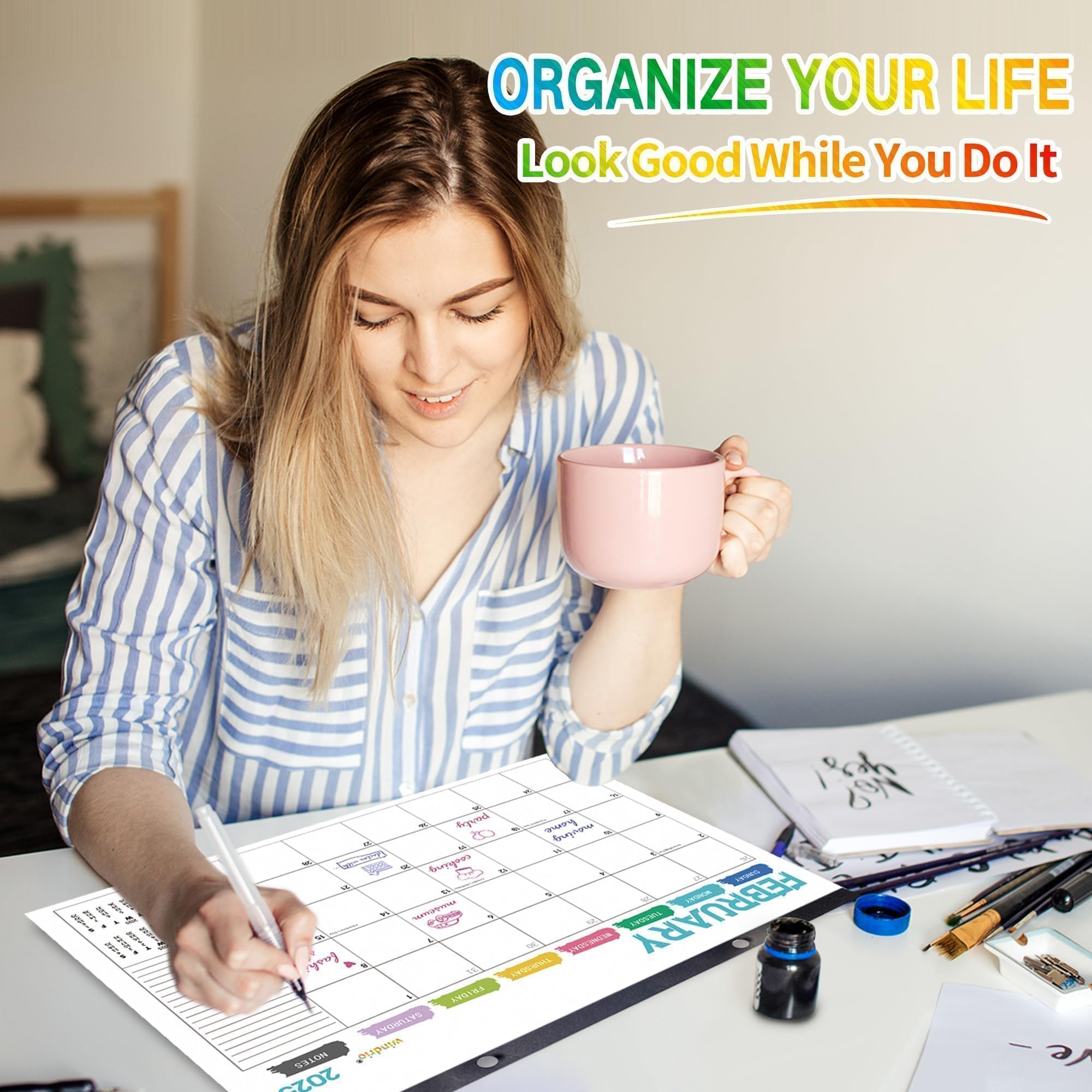 2025 Desk & Wall Calendar - January to December Monthly Planner (17