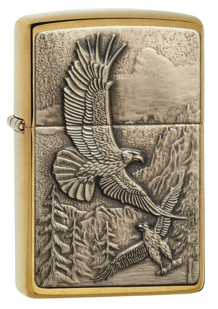 Zippo Eagle Windproof Lighter - Refillable Butane Lighter with Classic Eagle Design - Perfect for Camping, Hiking, and Outdoor Adventures