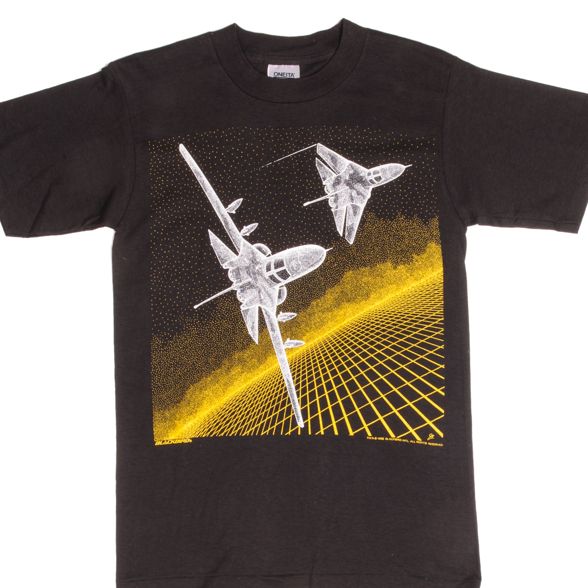 Vintage 1986 F/FB 111 Blackbird Military Tee Shirt - Medium Size, Made in USA - Perfect for Military Enthusiasts & Vintage Clothing Collectors