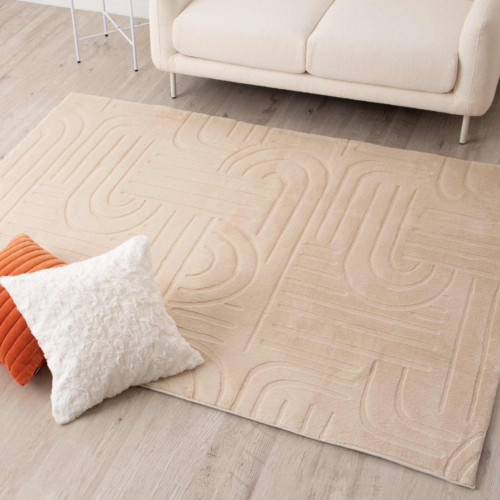 Premium Ivory Arena Carpet Rug 1900 x 1400mm - Medium Size Soft Floor Mat for Living Room, Bedroom, and Office Decor
