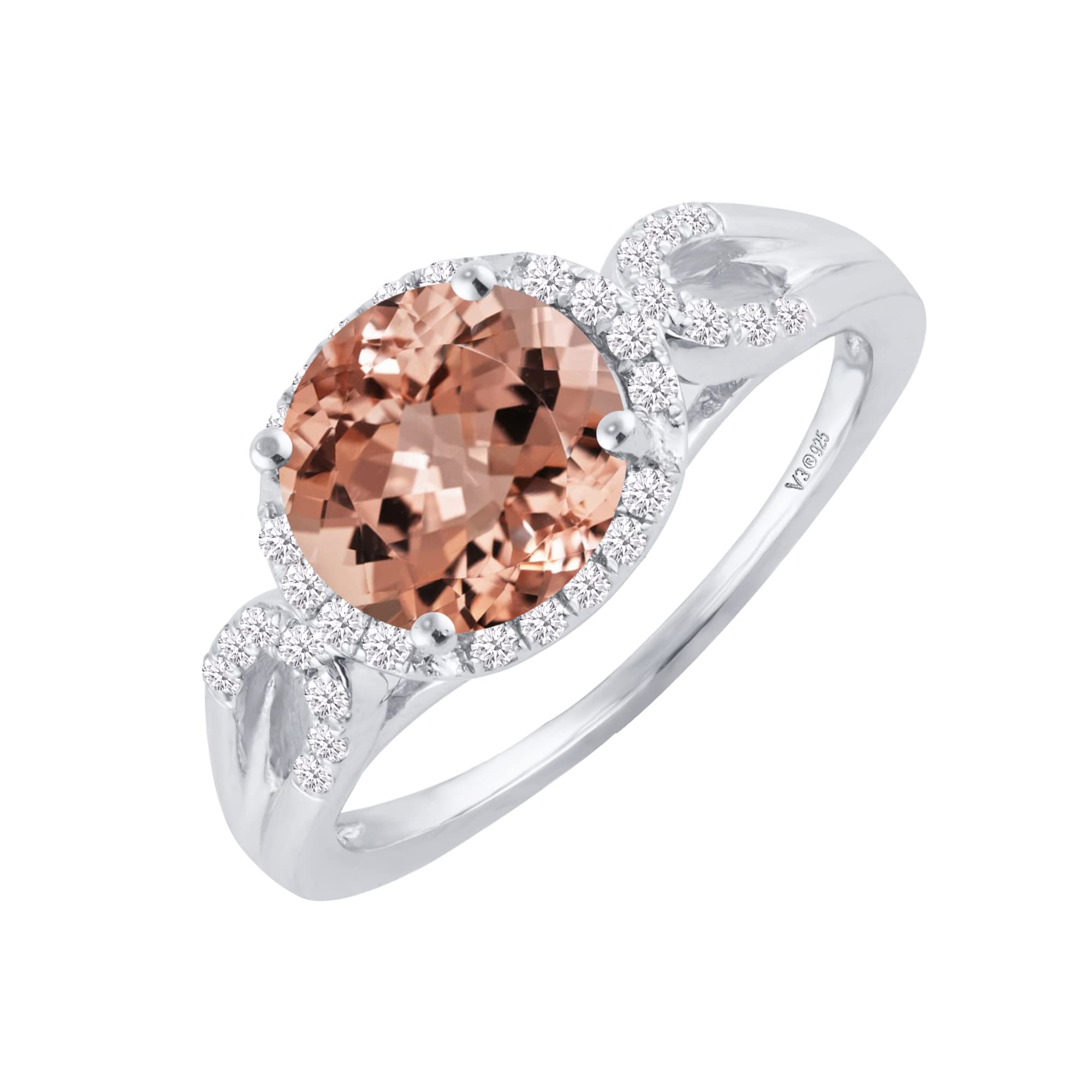 Sterling Silver Gemstone Halo Ring with Created Stones - Perfect for Engagement, Wedding & Anniversary Gifts