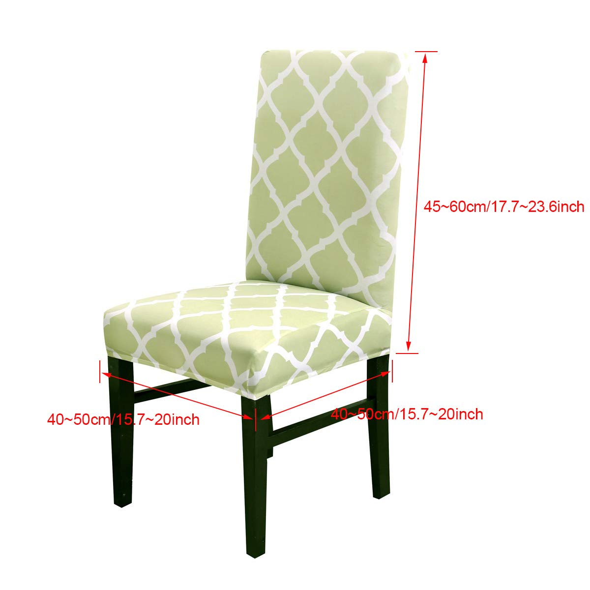 TOPCHANCES 6-Pack Stretch Elastic Spandex Chair Covers - Removable Dining Seat Protectors with Geometric Pattern for Weddings, Banquets & Hotels (Light Green) | Perfect for Home, Office, and Event Decor