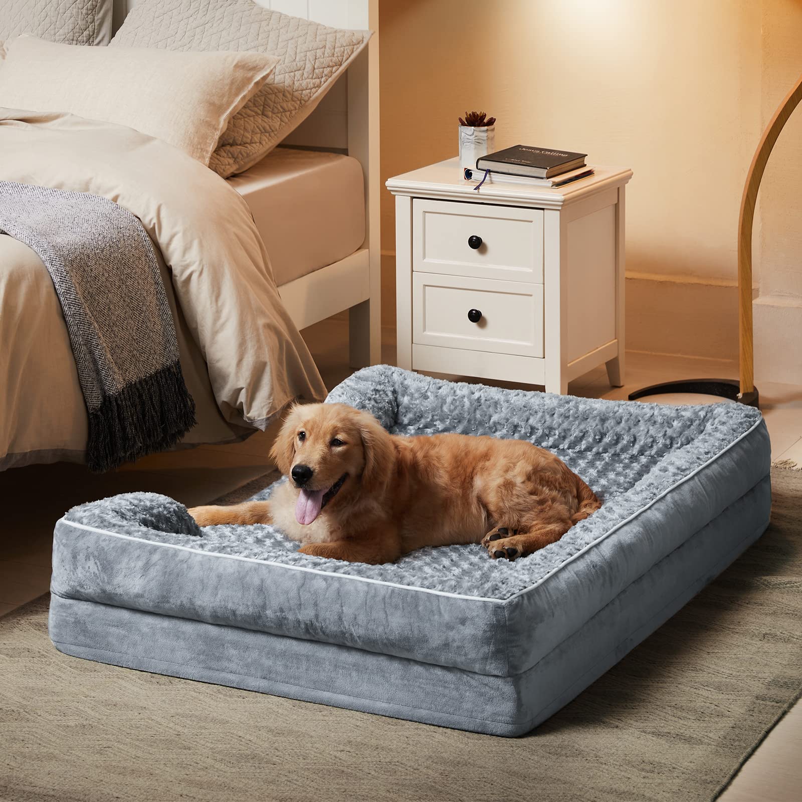 Premium Orthopedic Dog Bed for Large Dogs - Washable Waterproof Pet Sofa with Egg Crate Foam & Non-Slip Bottom - Supportive Comfort for Joint Pain Relief - Perfect for Living Rooms, Bedrooms & Crates (XXL Size)