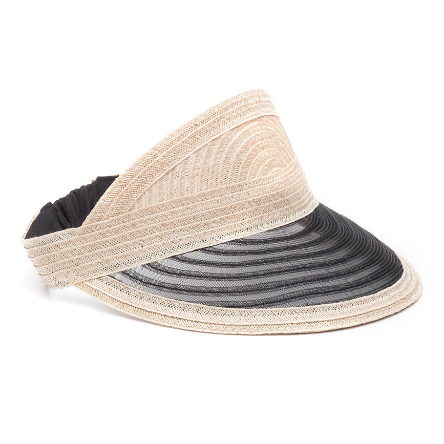 Vicky Hemp & Horsehair Sun Visor for Women - UV Protection Summer Hat for Outdoor, Beach, and Driving