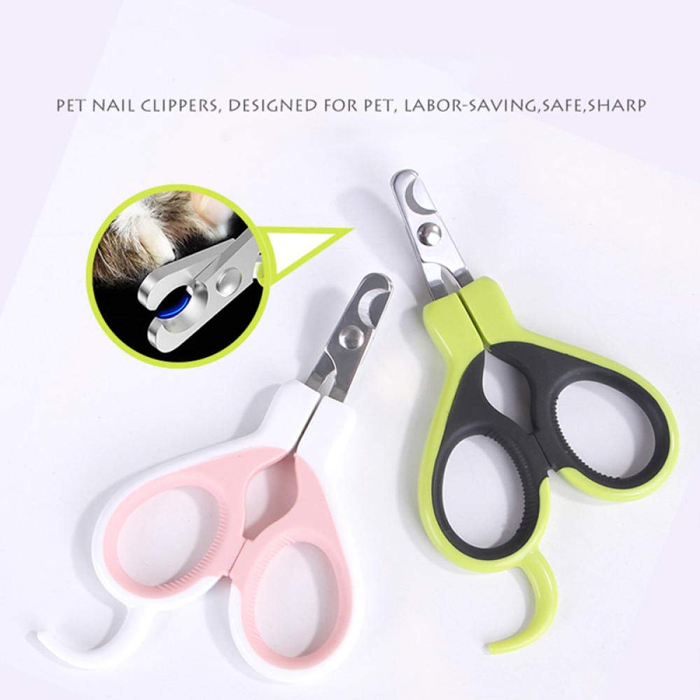 Premium Stainless Steel Pet Nail Clippers - 2 Pack Pink Cat & Dog Nail Trimmer with Safety Guard | Gentle Grooming Scissors for Safe Nail Cutting at Home | Perfect for Small to Medium Pets
