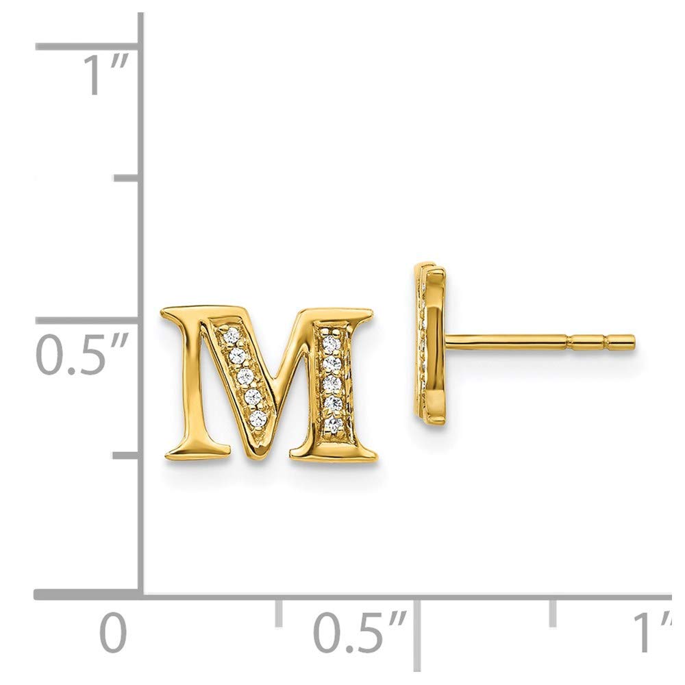 14K Yellow Gold Diamond Initial 