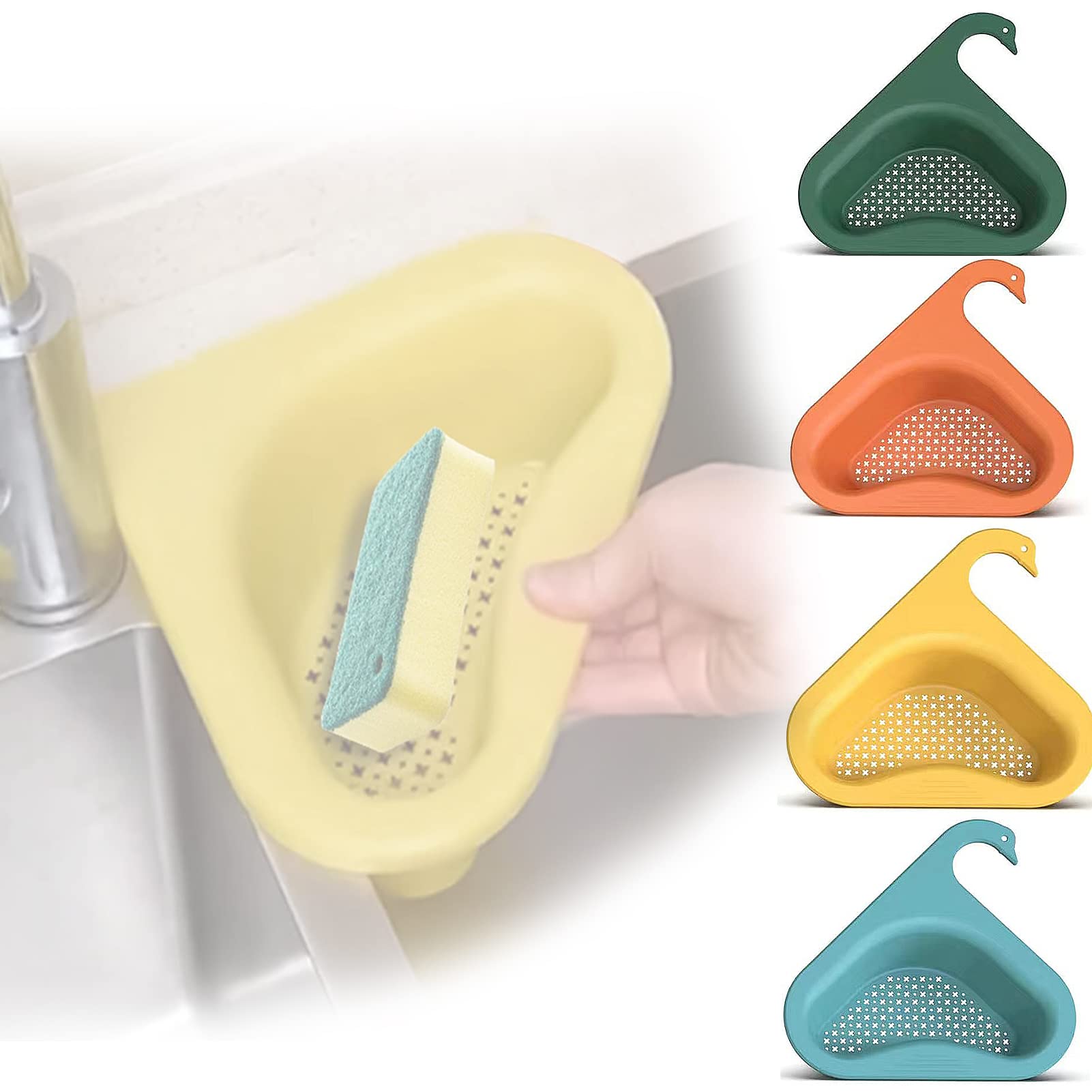 Elegant Swan-Shaped Bathroom Shelf - Multifunctional Sink Basket, Drain Strainer & Storage Rack for Bathroom Organization (Color Options Available) - Perfect for Vanity Countertops, Kitchen Sinks & Shower Storage