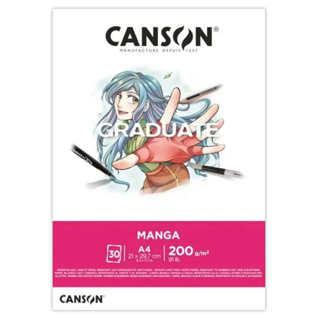 Canson Graduate Manga Marker Pad - Premium 200gsm A4 Drawing Paper for Anime & Comic Art - Perfect for Manga Sketching, Inking, and Marker Illustration