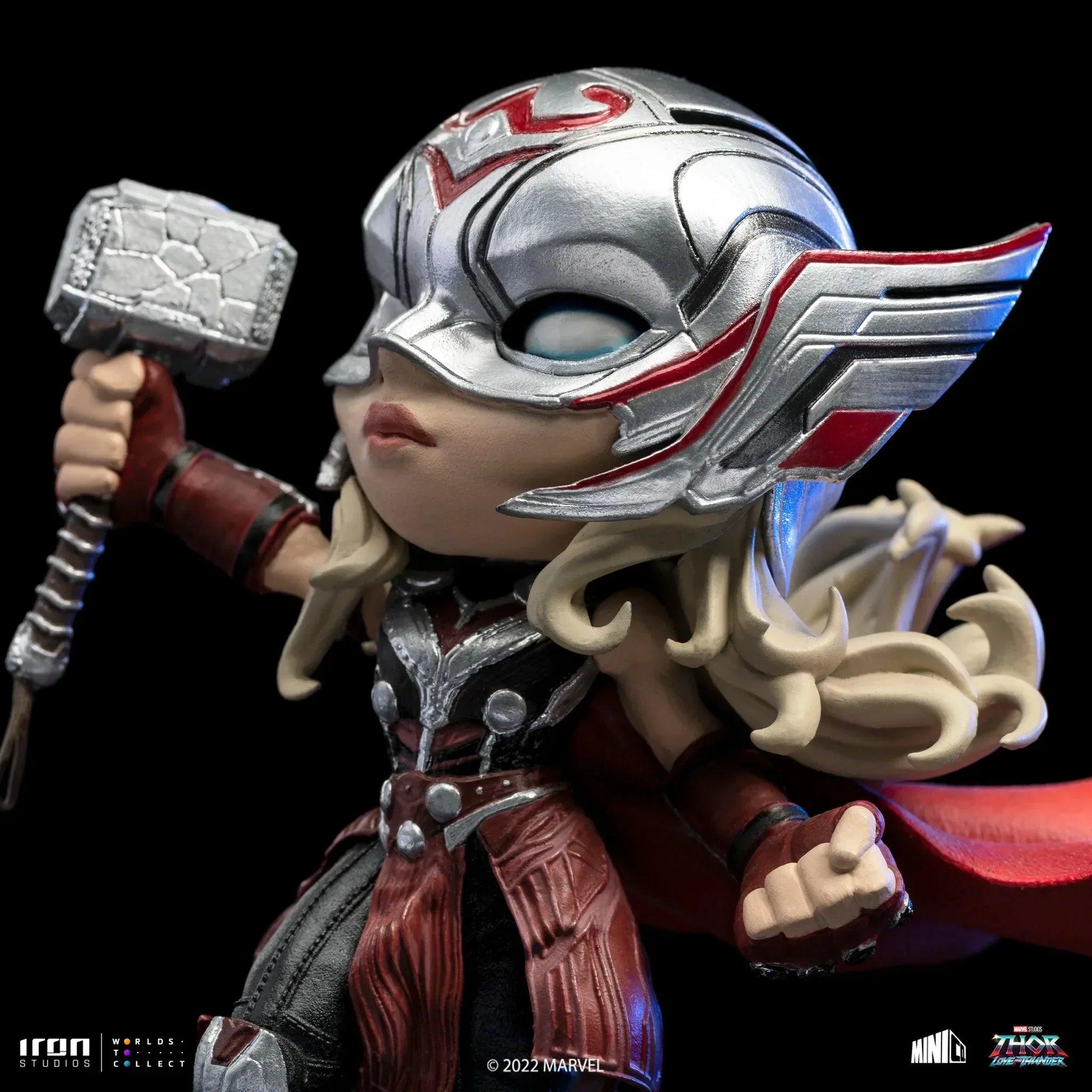 Iron Studios Thor: Love and Thunder Mighty Thor Jane Foster MiniCo Figure - Collectible Marvel Superhero Statue for Display & Gifts
