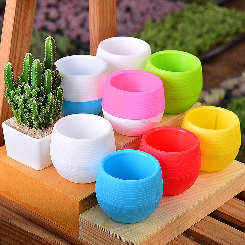 Cabilock Succulent Plant Pots - 4 Inch Decorative Resin Flower Pots for Indoor Plants, Succulents, Cacti - Perfect for Home, Office, and Garden Decor