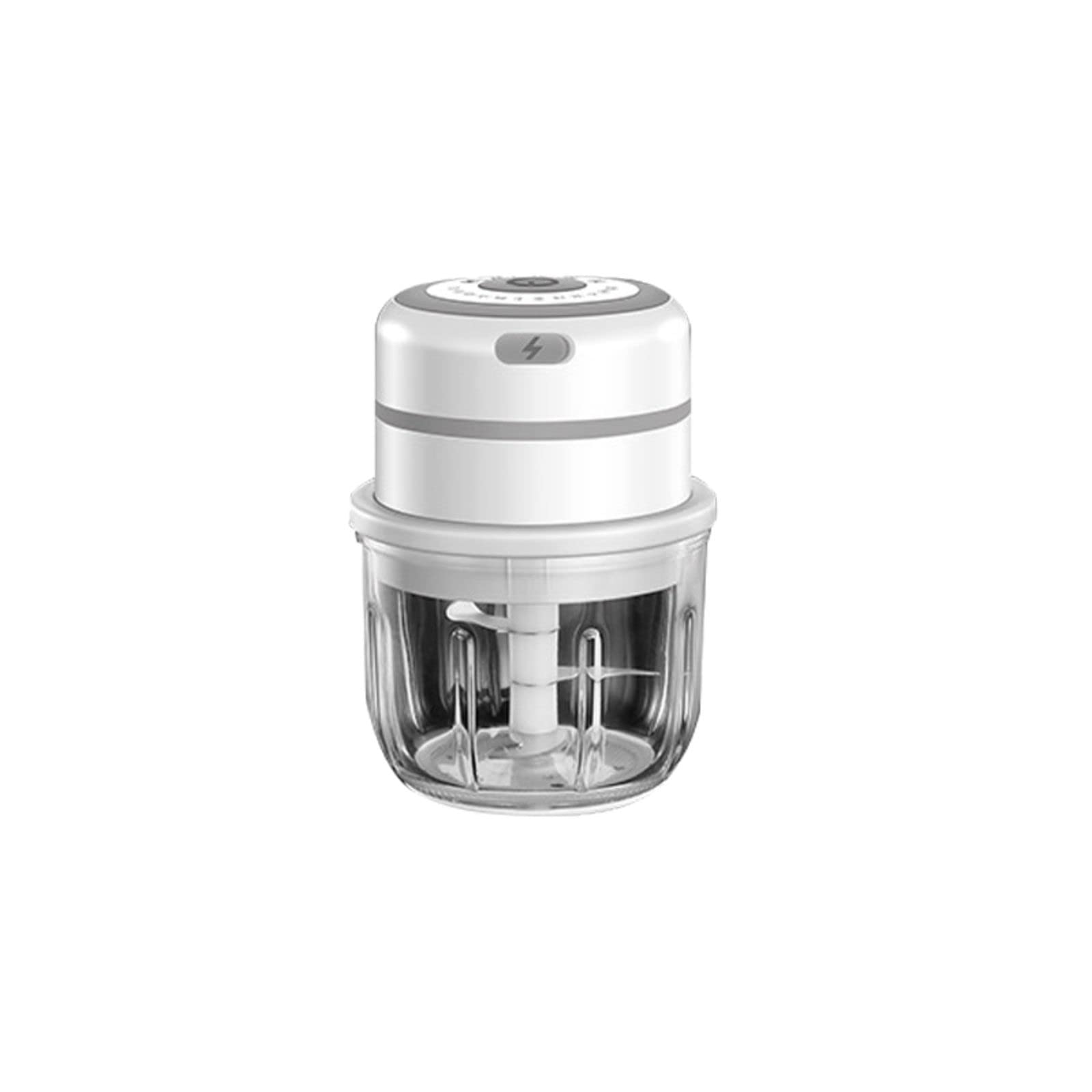 Electric Mini Food Chopper - 250ML Portable Wireless Garlic Onion Meat Nut Baby Food Processor & Masher - Compact USB Rechargeable Kitchen Gadget for Cooking, Meal Prep, Camping, Travel (White)