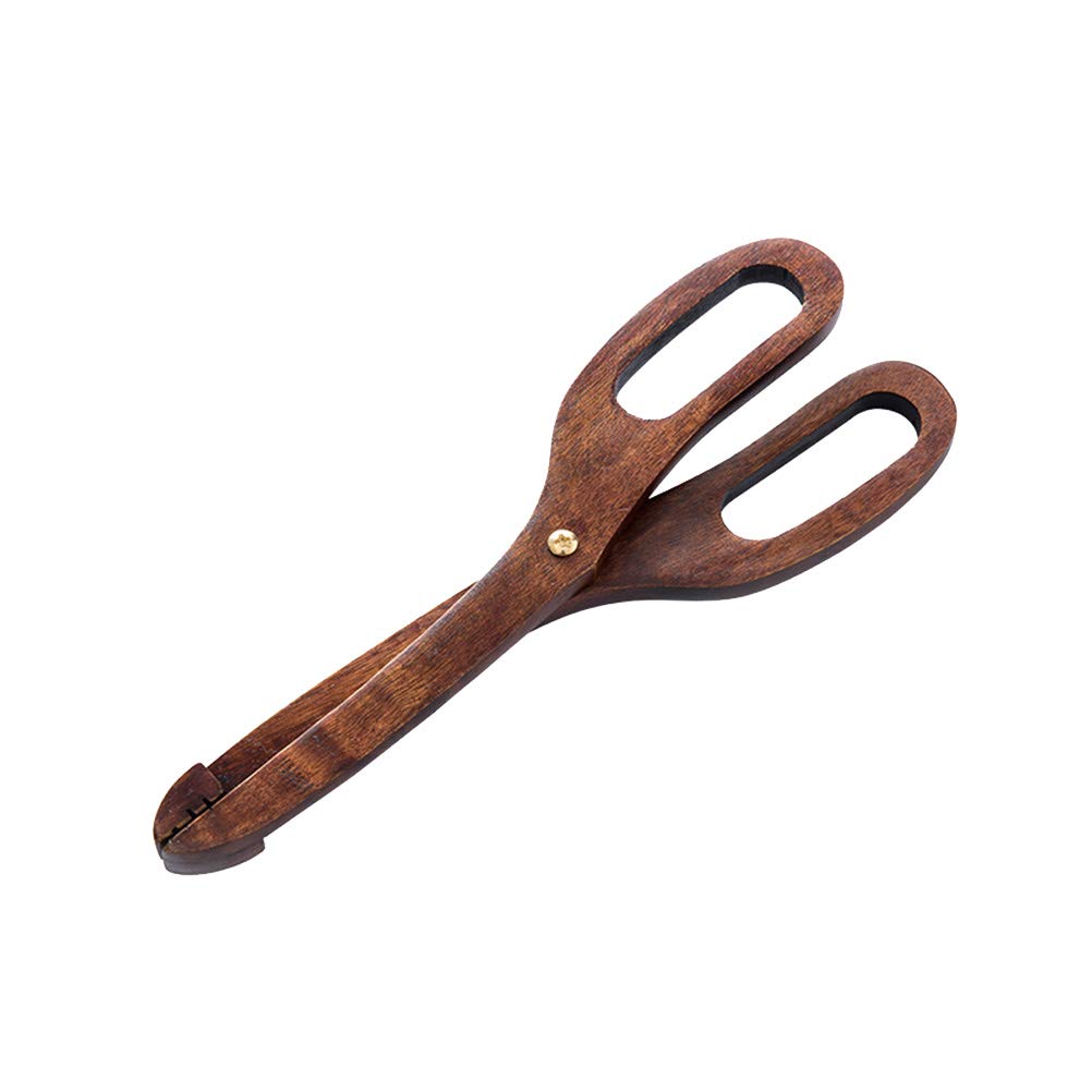 DOITOOL Wooden Serving Tongs - 12 Inch Kitchen Utensils for Bread, Cake, Fruit, Salad | Practical Scissor-Style Food Tongs for Baking, BBQ, Picnics & Buffet Serving
