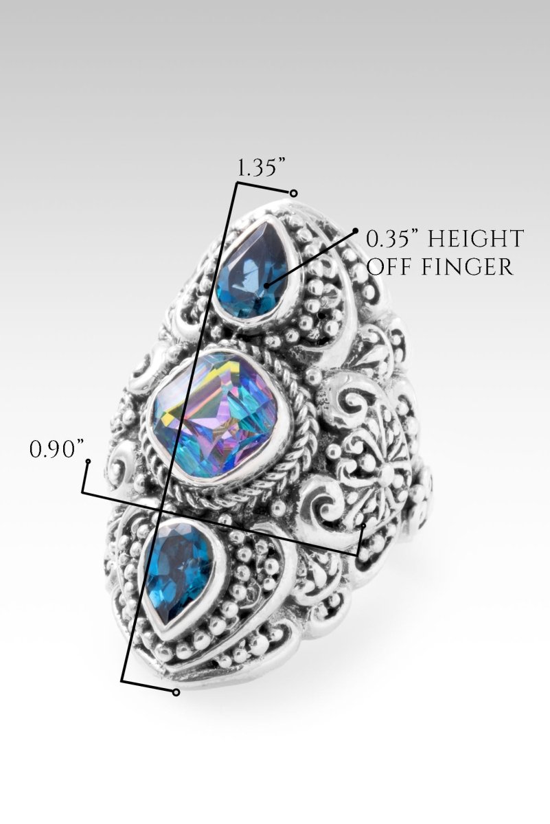 Gratitude Wins Ring II™ - Genuine Picasso™ Mystic Quartz & London Blue Topaz Jewelry for Women | Perfect for Engagements, Anniversaries & Special Occasions