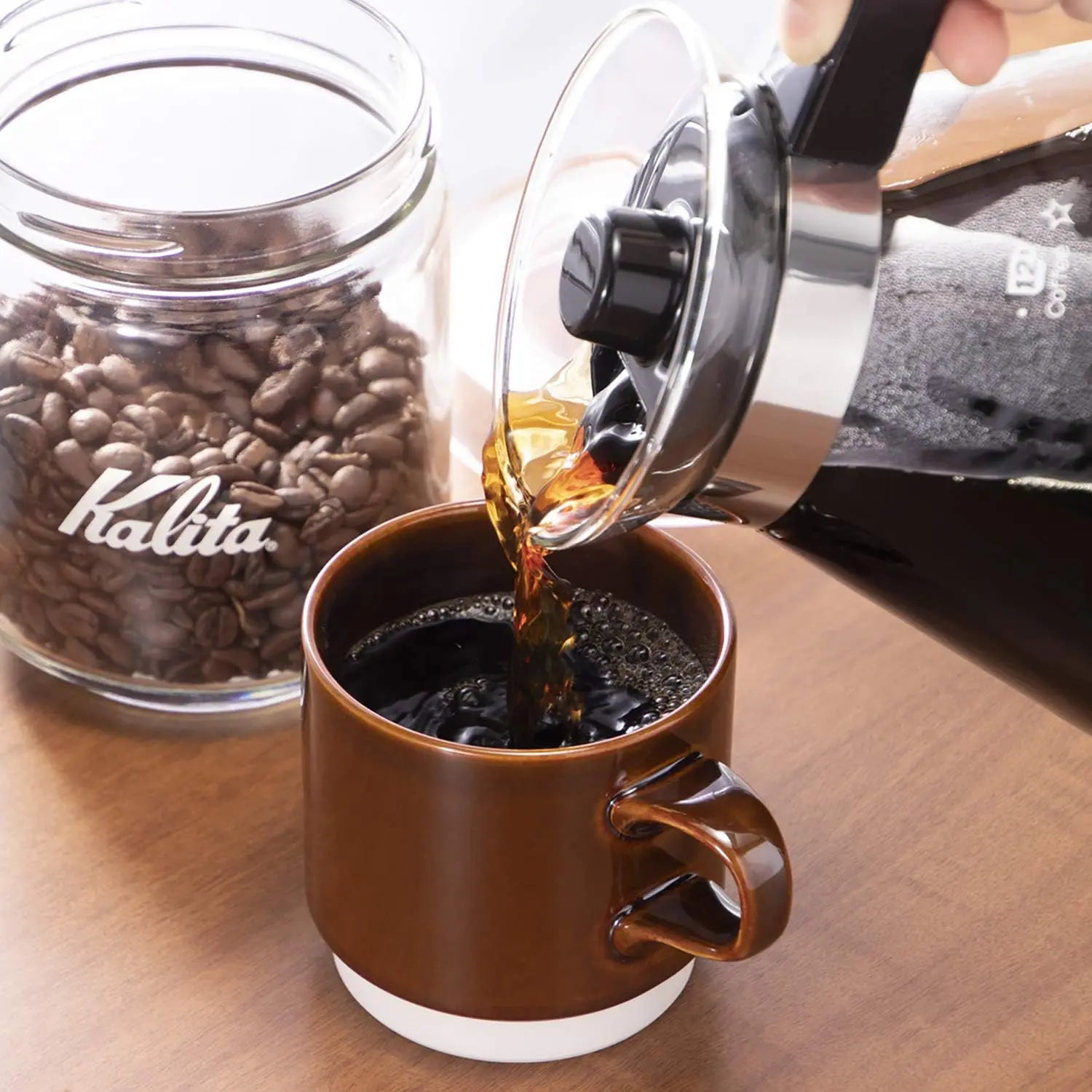 Kalita Heat Resistant Glass Coffee Server 1200ml - Durable Carafe for Pour Over Coffee, Iced Coffee & Tea Brewing - Perfect for Home, Office & Cafe Use