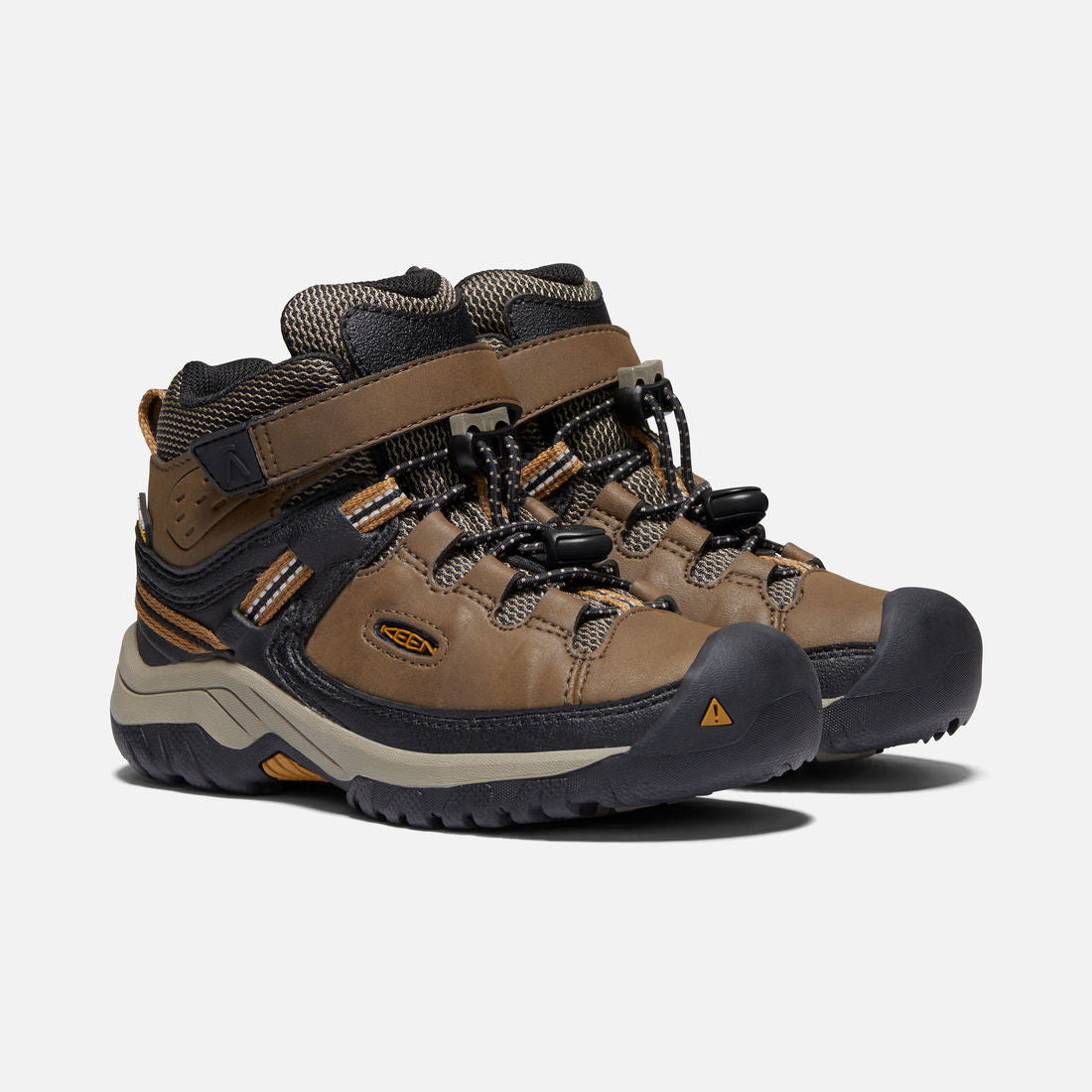Keen Targhee Mid Hiking Shoes for Men & Women - Dark Earth/Golden Brown Waterproof Outdoor Boots - Perfect for Trail Hiking, Camping & Mountain Adventures