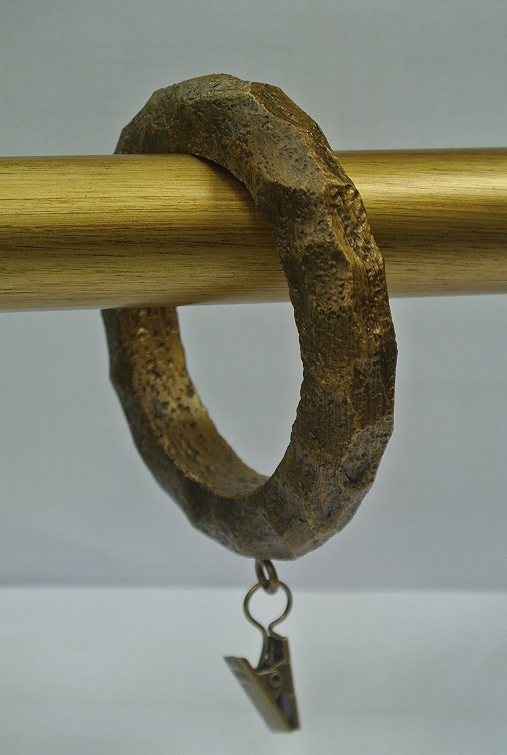 Set of 4 Large Hammered Designer Curtain Rings - Renaissance Gold Finish for Drapes & Curtains - Perfect for Living Room, Bedroom & Home Decor