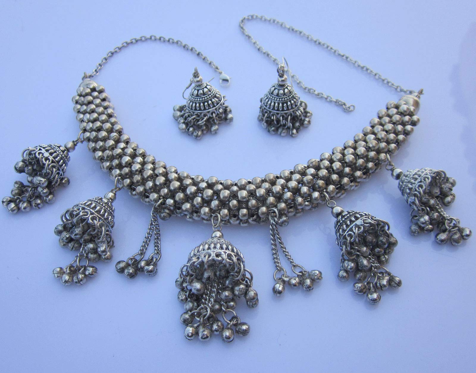 Handmade Bohemian Jewelry Set - Necklace, Choker & Earrings | Ethnic Tribal Kuchi Style Fashion Accessories for Women | Perfect for Festivals, Weddings & Boho Outfits