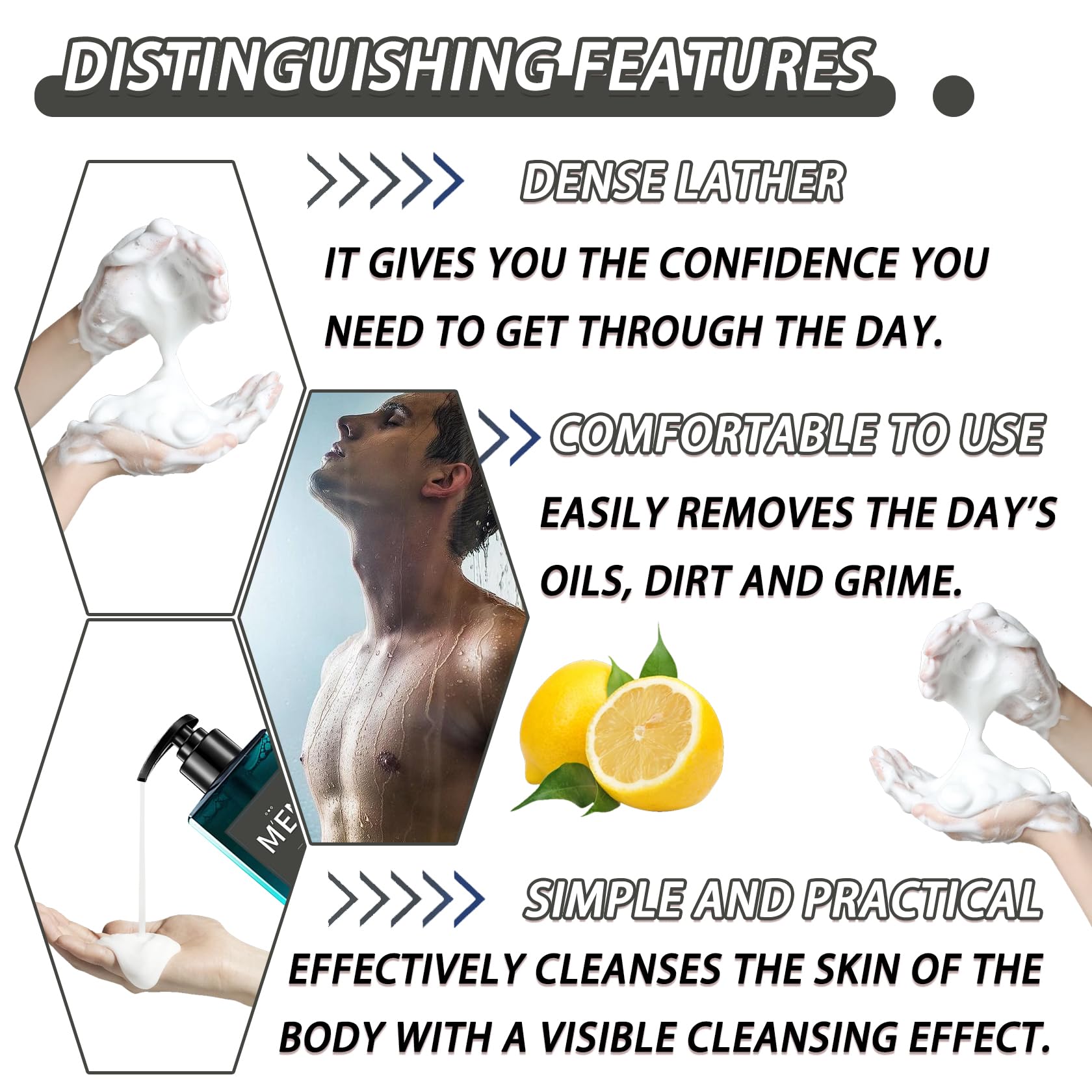 Men's Moisturizing Body Wash 500ml - Hydrating & Refreshing Shower Gel for Dry Skin - Perfect for Daily Use & Post-Workout Shower