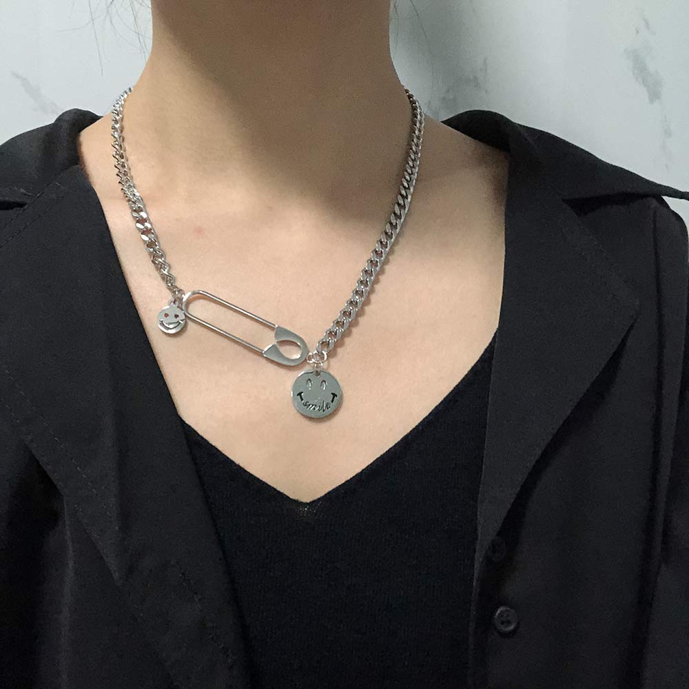 Punk Steel Sequins Stackable Layered Necklace - Silver Choker Necklace for Women & Girls | Minimalist Statement Jewelry | Perfect for Concerts, Parties & Everyday Wear