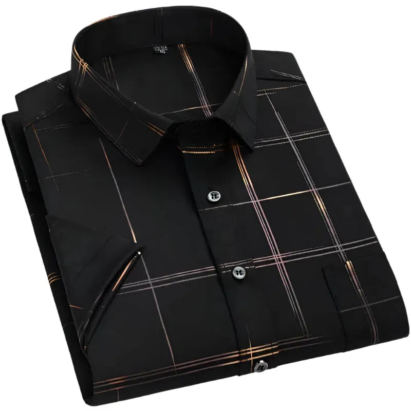 Breathable Summer Slim Fit Men's Striped Casual Shirt | Lightweight Button Down for Office, Beach & Outdoor Activities