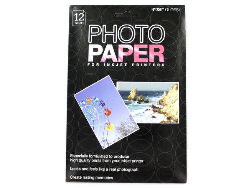 Premium 4x6 Photo Paper - 12 Sheets Pack for Inkjet Printers - Ideal for Home Printing, Photo Albums & Scrapbooking