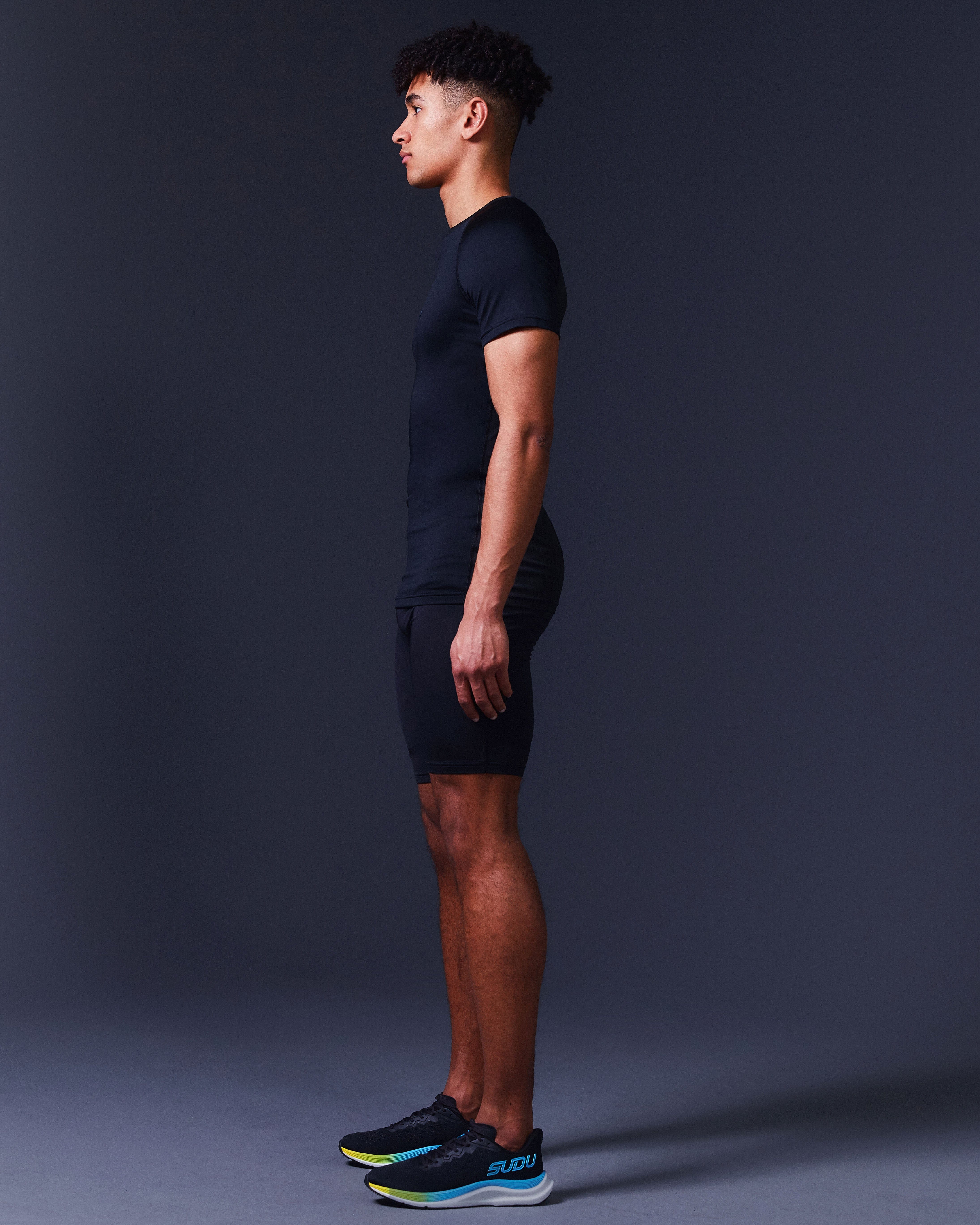 SRBS 01 Baselayer Shorts for Men - Moisture Wicking, Breathable & Quick Dry Workout Shorts - Black - Perfect for Running, Gym & Outdoor Sports
