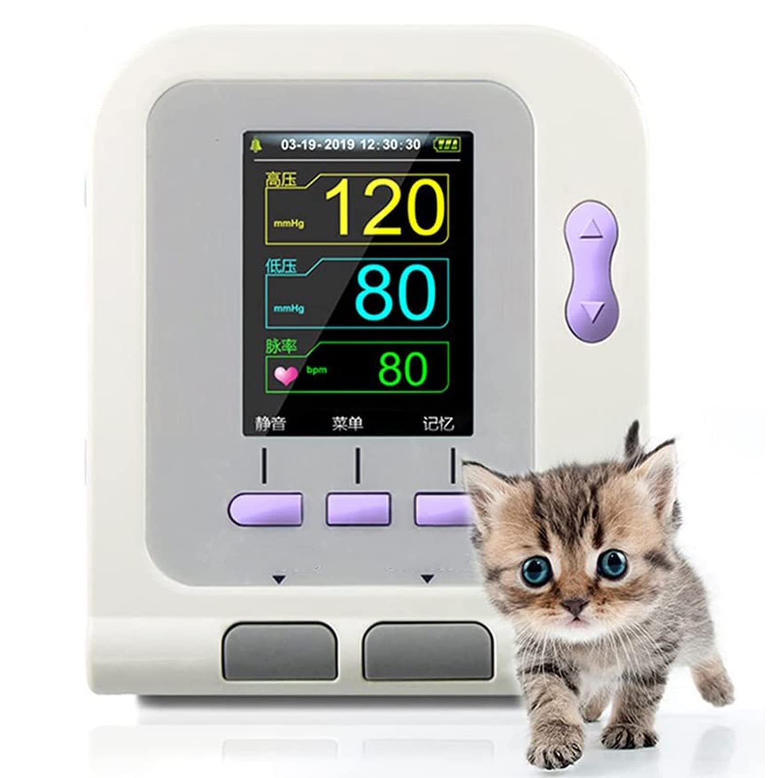 Digital Veterinary Blood Pressure Monitor Cuff - 3 Sizes for Dogs, Cats & Pets | Accurate Animal BP Measurement Device | Vet Clinic & Home Use Equipment