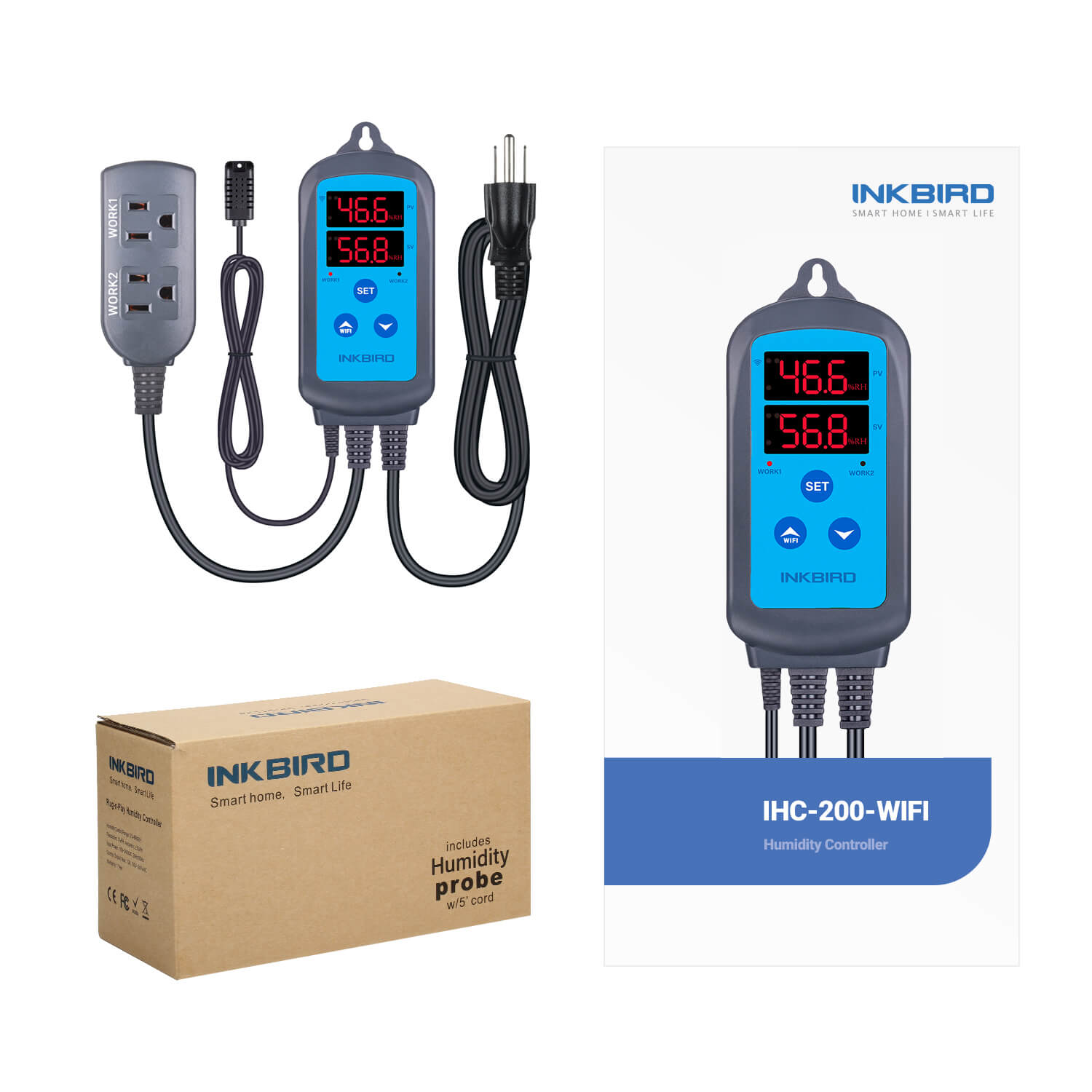 IHC 200 Series Digital Humidity Controller - Precise Climate Control for Greenhouses, Grow Tents & Home Storage | Smart Humidity Regulator