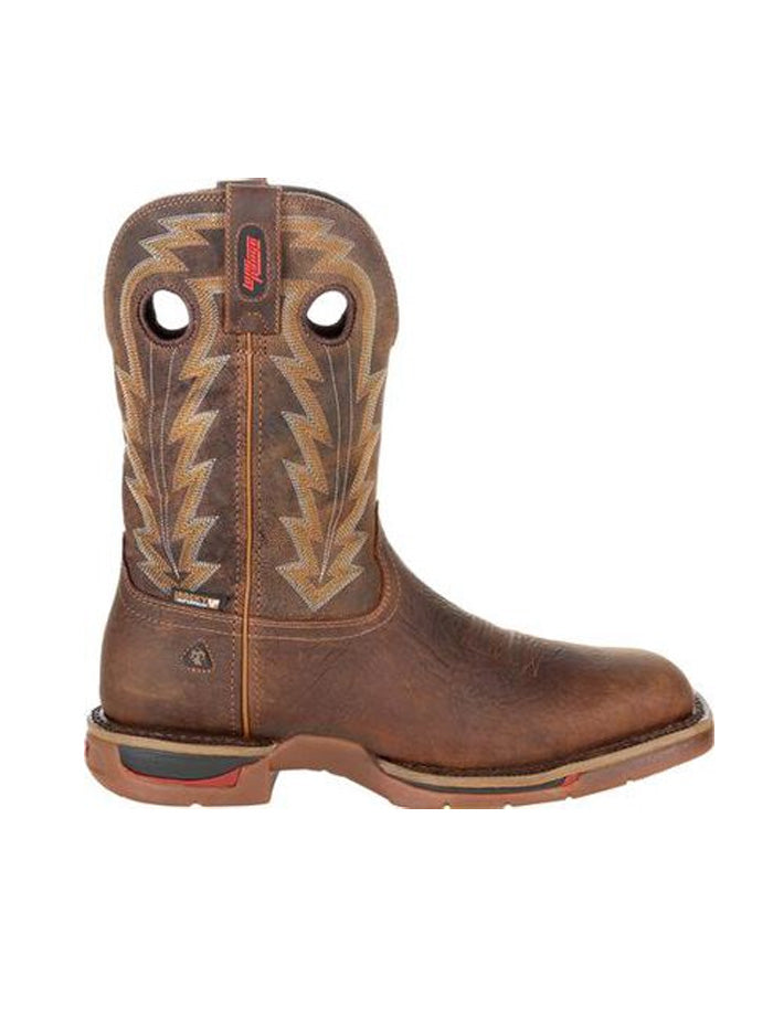 Rocky RKW0278 Men's Long Range Waterproof Work Boots - Distressed Brown - Durable Safety Boots for Construction, Hiking & Outdoor Work