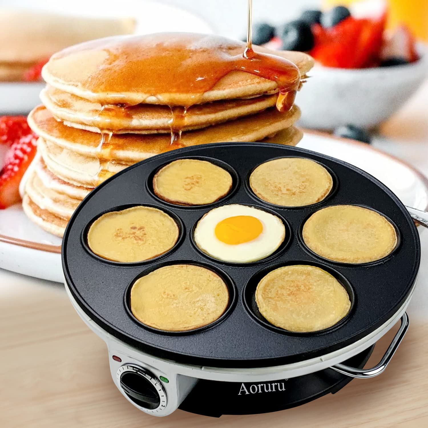 Electric Pancake Maker for Kids - Mini Nonstick Crepe & Egg Pan - Perfect for Breakfast, Snacks, and Family Cooking Fun