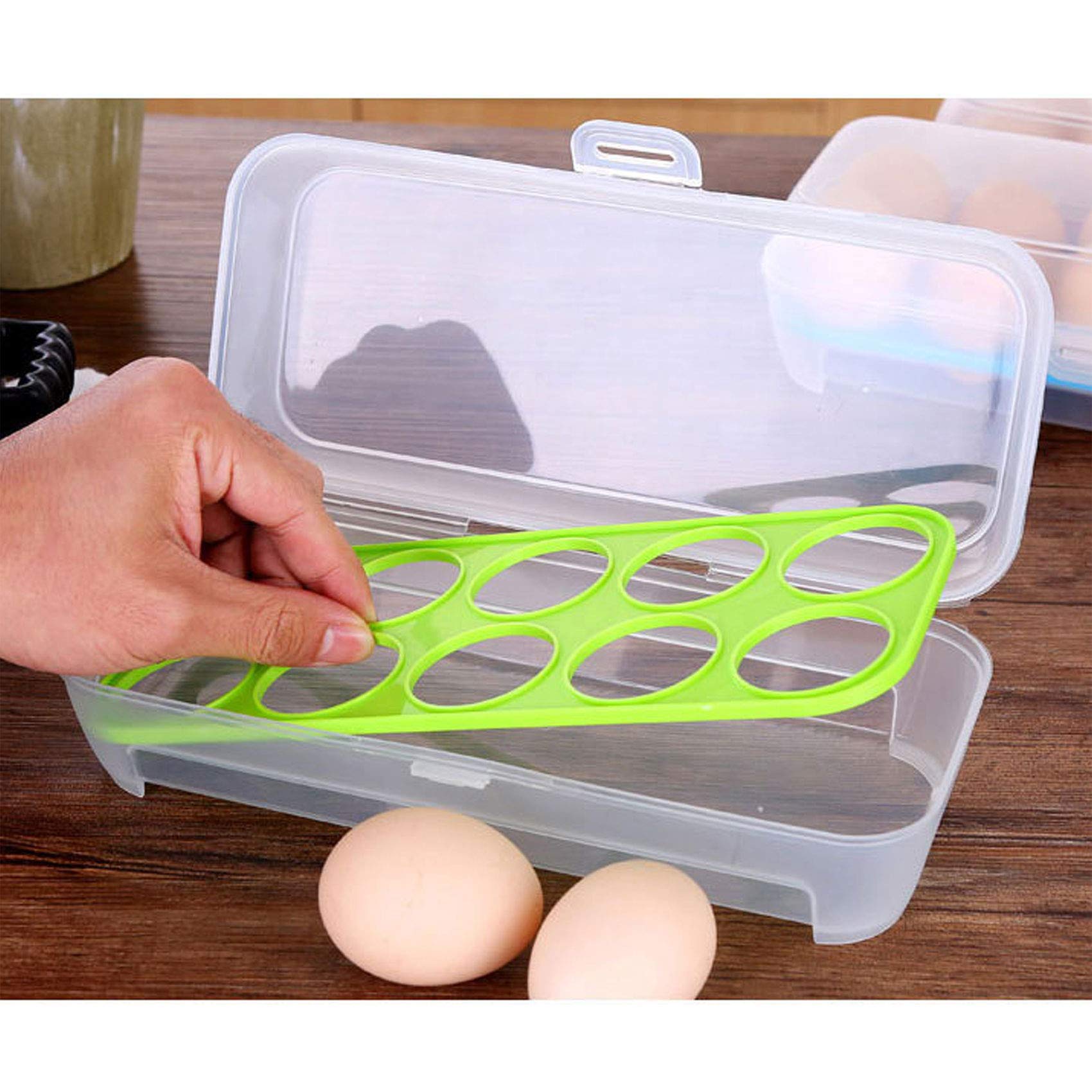 Plastic Covered Deviled Egg Holder for Refrigerator - Stackable Egg Storage Container with Lid, Portable Food Box Holds 15 Eggs (Pink) - Perfect for Easter, Picnics & Meal Prep Organization