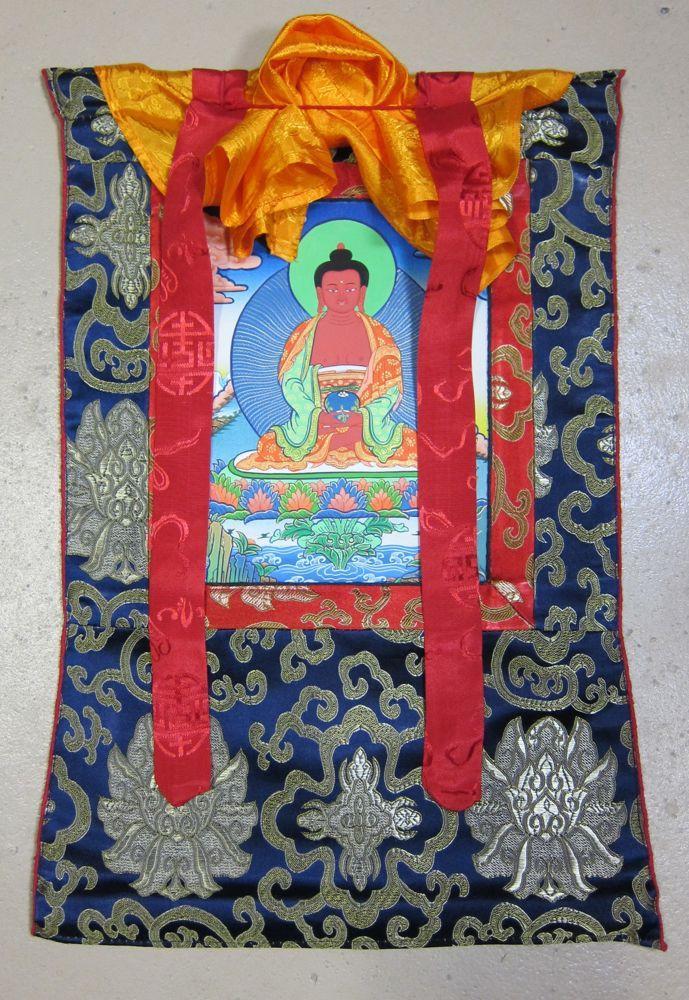 Amitabha Buddha Thangka Painting - Handmade Tibetan Buddhist Wall Art for Meditation & Home Decor | Perfect for Yoga Studios, Prayer Rooms & Spiritual Spaces