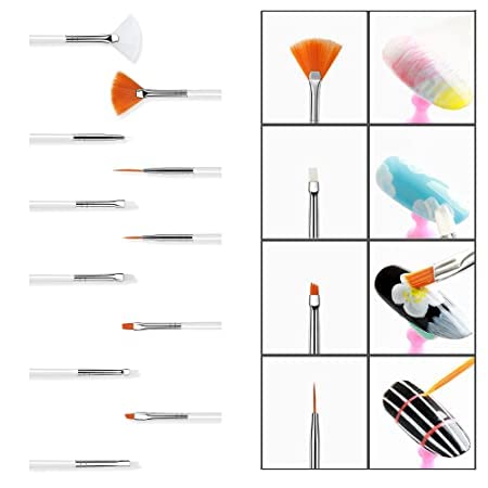 GOLD MAX 15-Piece Professional Nail Art Brush Set - UV Polish & Acrylic Nail Design Tools with Painting Pens (Pink) for Salon, Home Manicure & DIY Nail Art