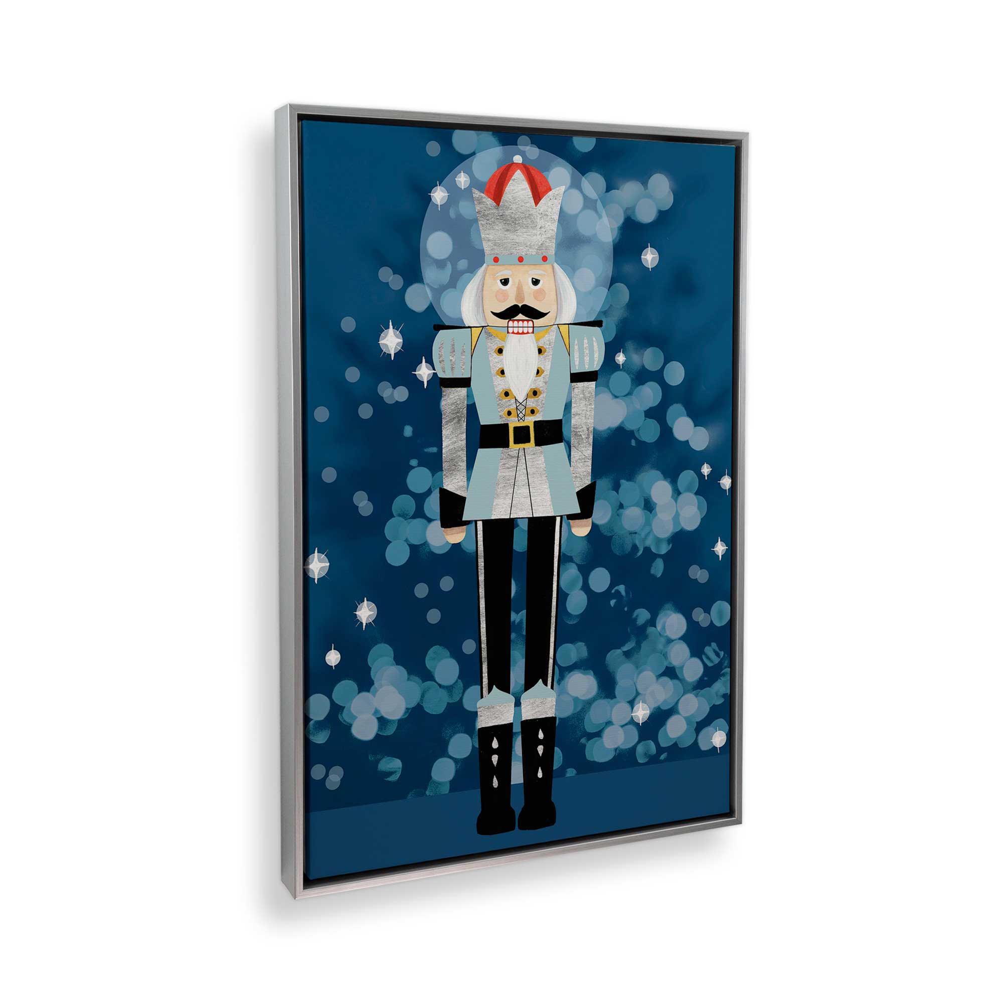 Blue Classic Nutcracker Canvas Print - Holiday Home Decor, Christmas Wall Art for Living Room & Bedroom