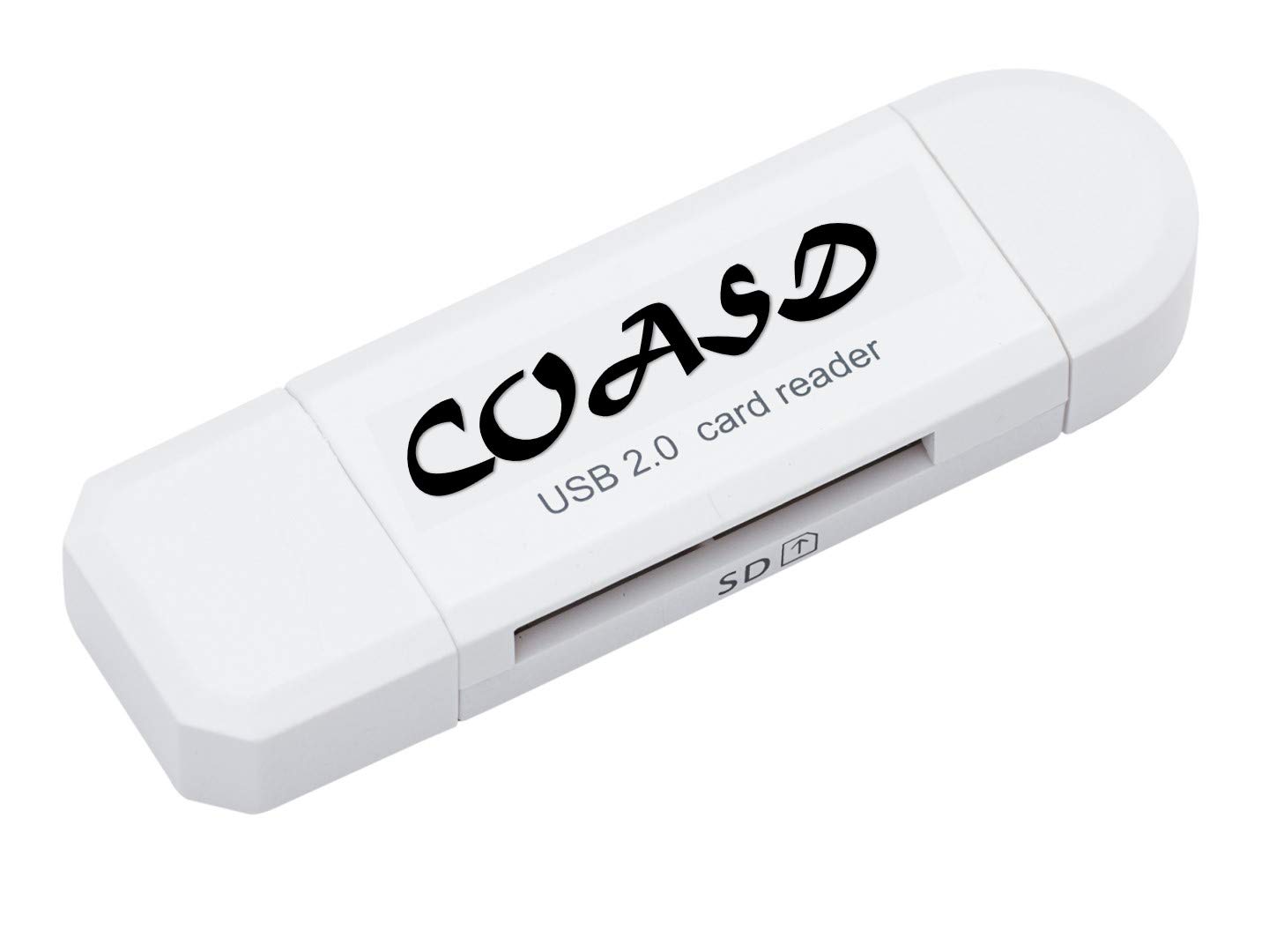 High-Speed SD Card Reader - USB 2.0 OTG Adapter for Micro SD/SD Cards with Standard USB Male Connector - Compatible with Tablets, Smartphones & Laptops - Perfect for Photo Transfer & Data Backup (White)