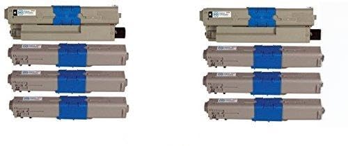 2-Pack Replacement Toner Cartridges for Oki Okidata C310dn C330dn C510dn C530dn MC362w MC562w Printers (Black, Cyan, Magenta, Yellow) - Perfect for Office & Home Printing Needs