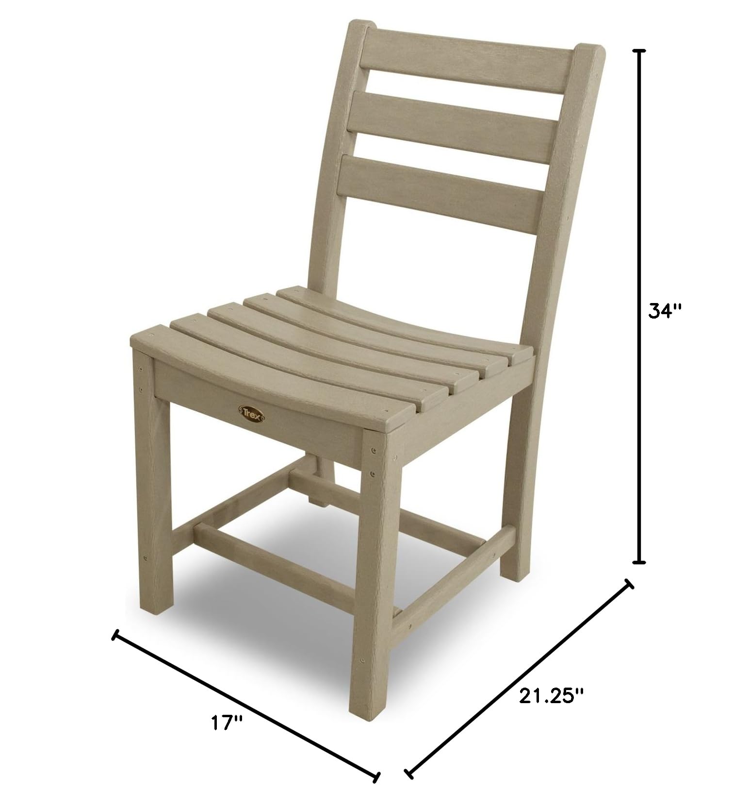 Trex Outdoor Furniture Monterey Bay Dining Side Chair - Weather-Resistant Patio Dining Chair for Backyard, Poolside & Garden - Perfect for Outdoor Entertaining & Relaxation