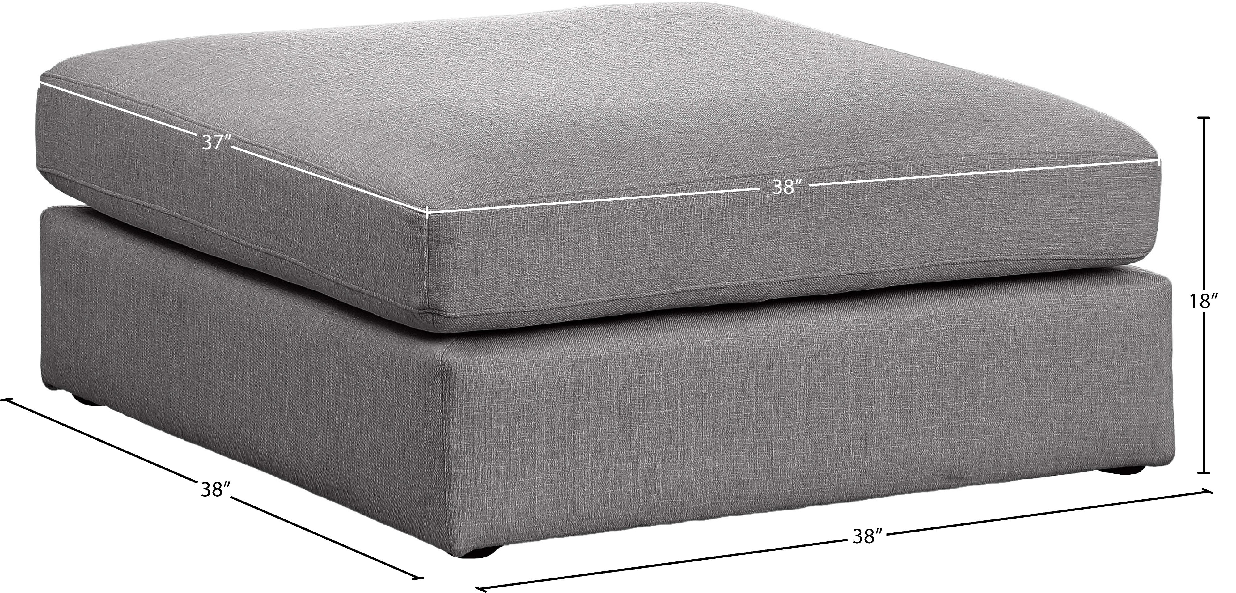 Beckham Durable Linen Textured Fabric Ottoman Footrest - Perfect for Living Room, Bedroom & Home Decor